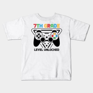 7th Grade Level Unlocked Video Gamer Back to School Boys Kids T-Shirt